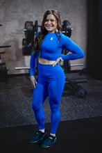 Load image into Gallery viewer, Elevate Emblem Leggings - Mediterranean Blue