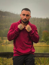 Load image into Gallery viewer, Embossed Bold Terry Hoodie - Bordeaux Burgundy