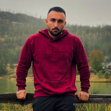 Load image into Gallery viewer, Embossed Bold Terry Hoodie - Bordeaux Burgundy