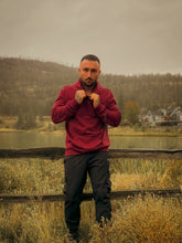 Load image into Gallery viewer, Embossed Bold Terry Hoodie - Bordeaux Burgundy