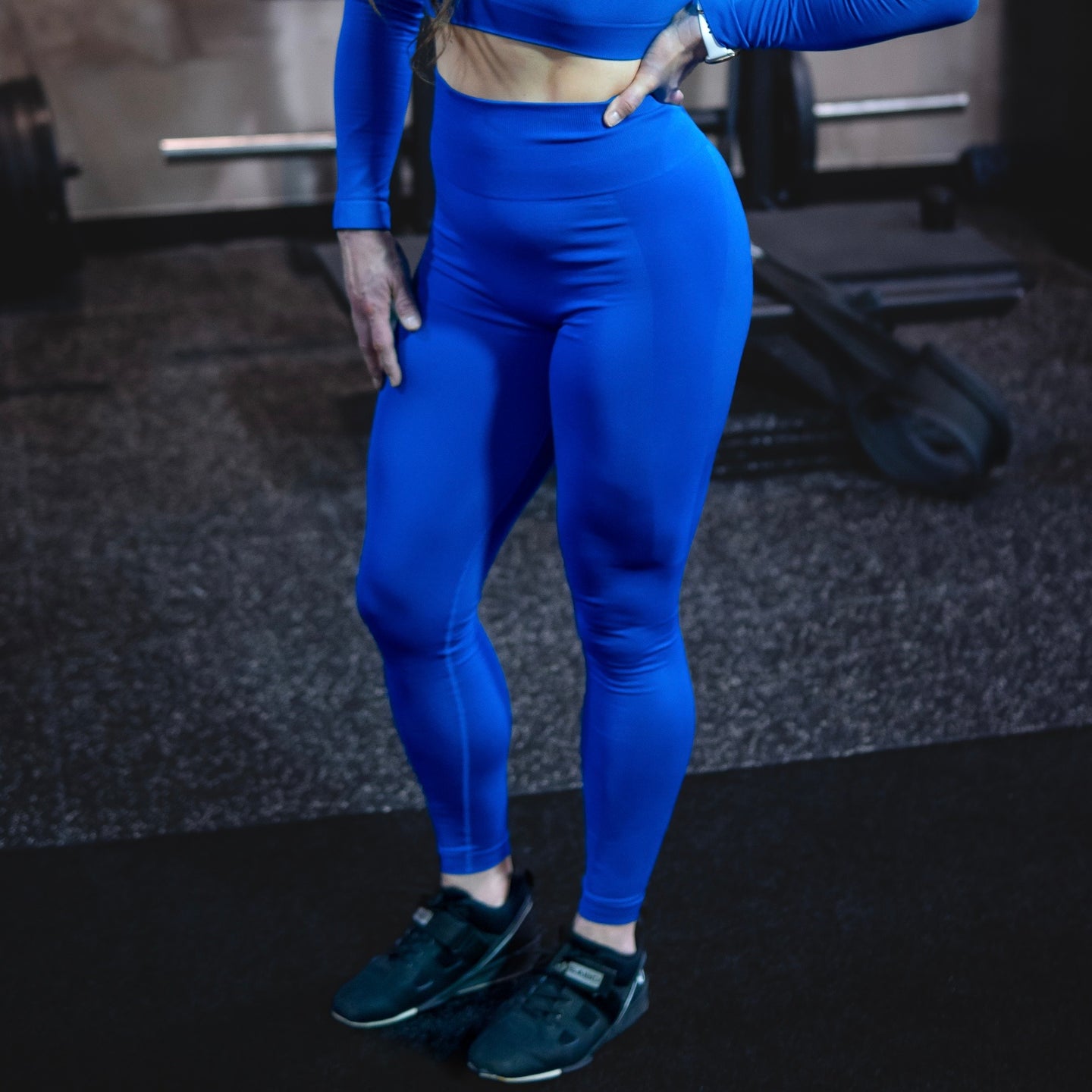 Elevate Emblem Leggings - Mediterranean Blue