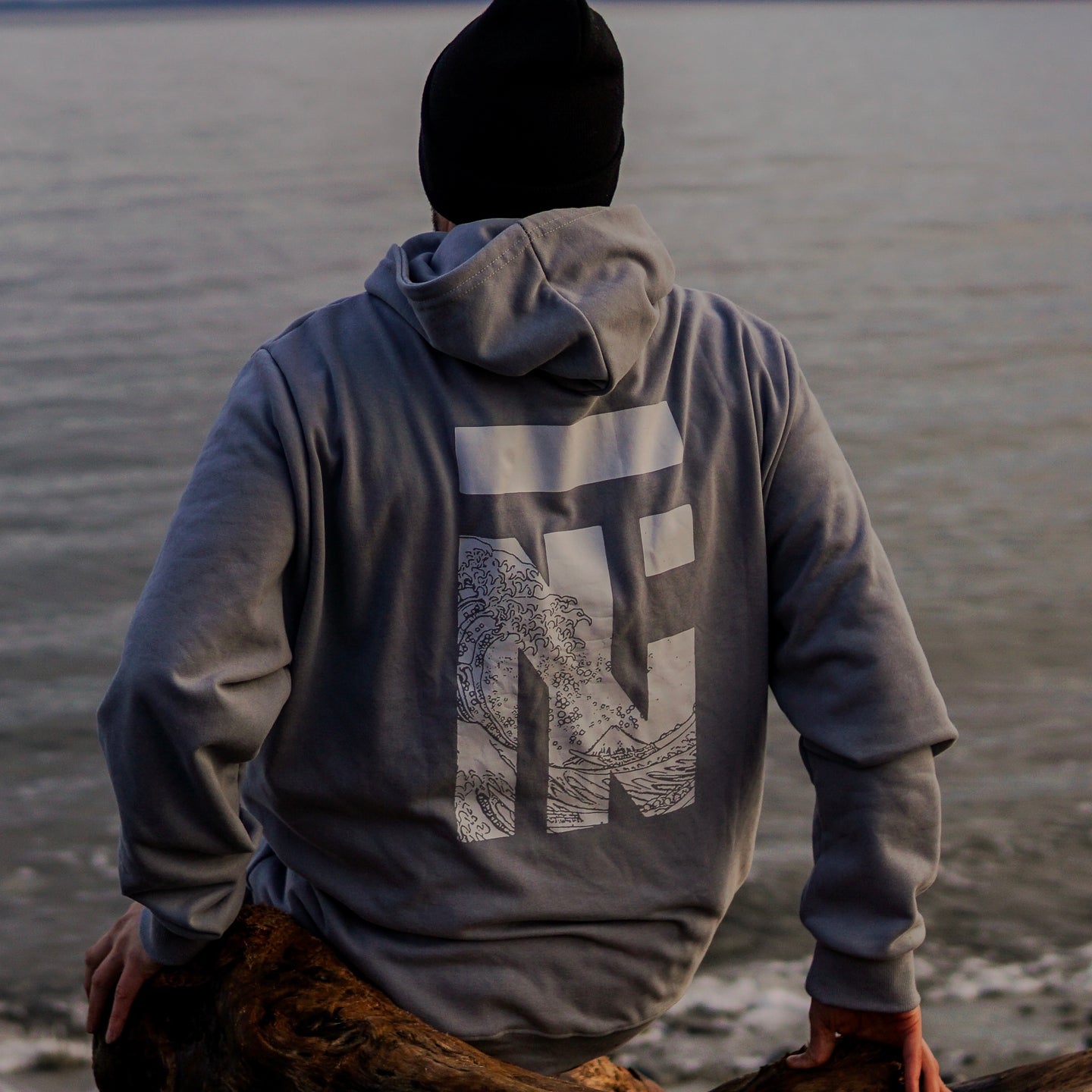 TN Japanese Graphic Zip Hoodie - Granite Blue