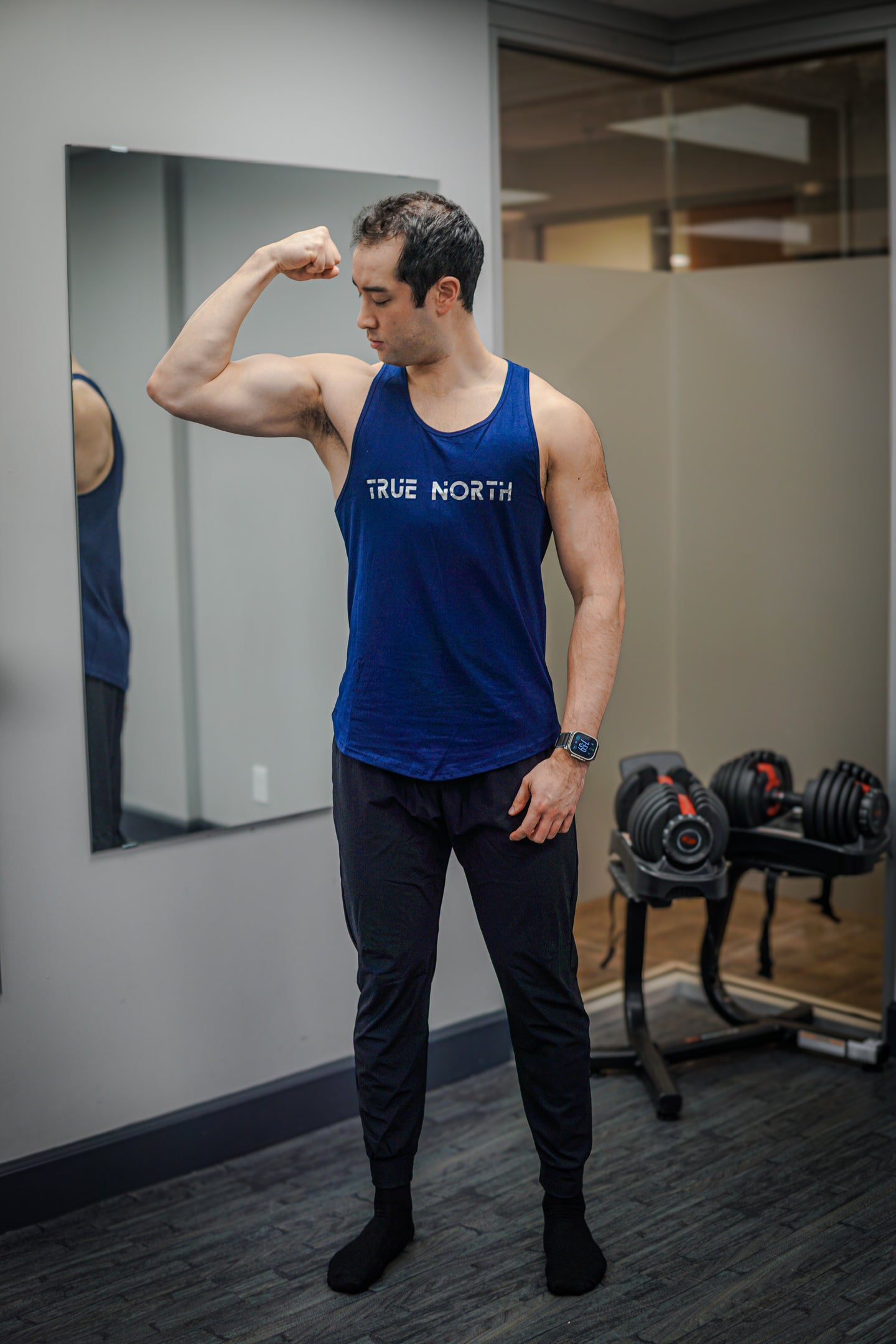 North Print Tank Navy - Silver Shard